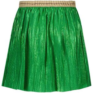 Meisjes rok metallic plisse - Groen metallic