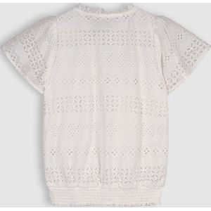 Meisjes blouse embroidery - Tyra - Sneeuw wit