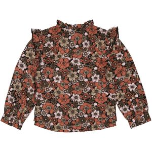 Meisjes blouse - Aline - AOP fusion bloemen koraal