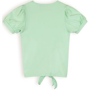 Meisjes t-shirt rib met knoop - Komy - Spring groen