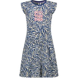 B.Nosy Jurk B.Outstanding met All Over Print Blauw/Zand