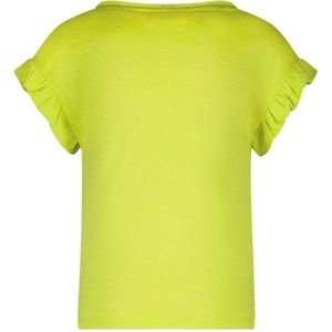Meisjes t-shirt slub metallic - Lime groen