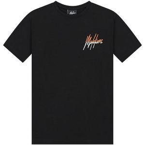 T-shirt split - Zwart oranje