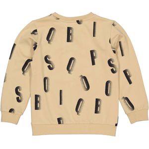 Jongens sweater - Adam - AOP letter licht zand