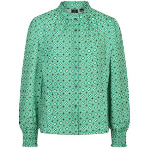 Meisjes shirt geometric print - Gras groen