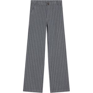 Meisjes pantalon broek wide fit krijtstreep - Steen grijs