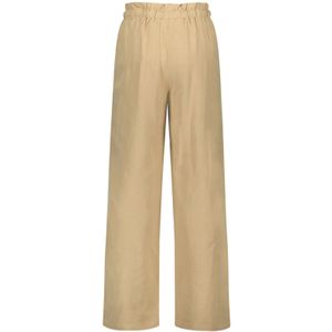 Meisjes broek linnen wide leg - Champagne