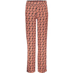 Meisjes broek AOP - licht terra/zwart