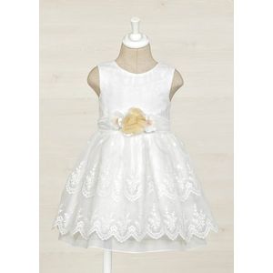 Meisjes jurk organza borduursel - Wit