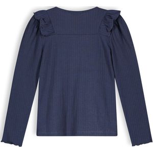 Meisjes shirt jersey rib - Keo - Navy blauw