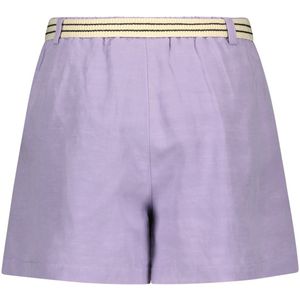 Meisjes short linnen met riem - Lilac