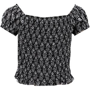 Meisjes top - Cassy - Print zwart/off white