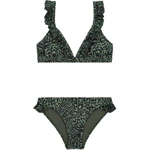 Meisjes bikini triangel - Bella - Bos groen mixed animal