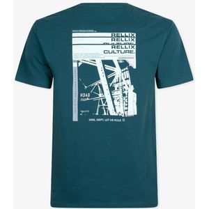 Jongens t-shirt culture backprint - Petrol groen