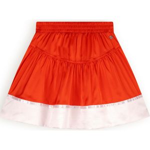 Meisjes rok solid satin - Nika - Vlammen rood