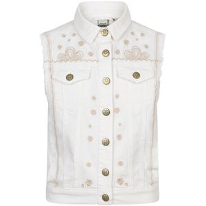 Indian Blue Jeans Gebloemd Gilet Lily White