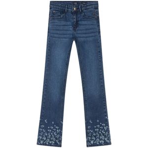 Meisjes flair jeansbroek Lola AOP - Medium denim