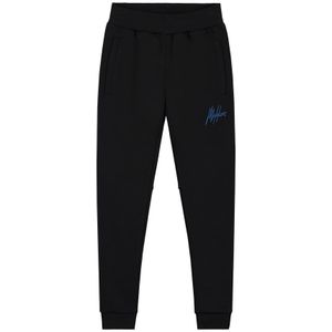 Sweat broek signature gestreept - Zwart / Kobalt blauw