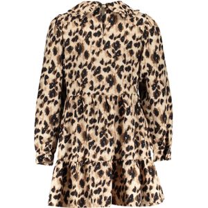 Meisjes jurk - Fay - Zwart bruin luipaard print