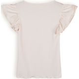 Meisjes t-shirt rib - Kiss - Pearled ivoor wit