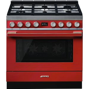 Smeg Cfp9gpr Dual Fuel Fornuis 90cm Rood | Nieuw (outlet)