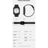 SW33plus smartwatch - IP67 waterbestendig - draadloos opladen - sporthorloge - zwart - hartslagsensor