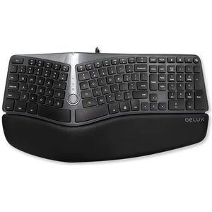 Delux gesplitst ergonomisch toetsenbord - toetsenbord met polssteun