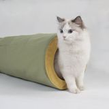 Kattenspeelgoed - speeltunnel met meerdere gaten - legergroen - voor katten < 10kg