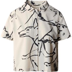 The North Face - Dames wandel- en bergkleding - W First Trail S/S Shirt White Dune Coyote Field voor Dames - Maat M - Wit