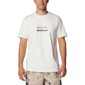 Columbia - T-shirts - Explorers Canyon Back SS White Heritage Hills voor Heren van Katoen - Maat M - Wit