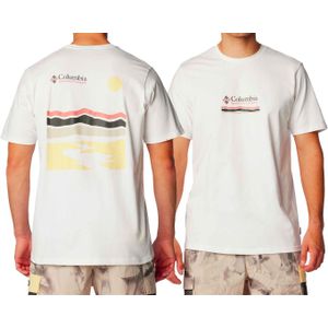 Columbia - T-shirts - Explorers Canyon Back SS White Heritage Hills voor Heren van Katoen - Maat L - Wit
