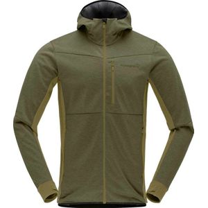 Norrona - Fleeces - Falketind Warm2 Octa Hood M's Olive Night/Olive Drab voor Heren - Maat S - Kaki