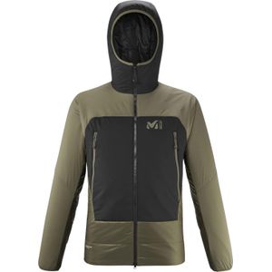 Millet - Wandel- en bergsportkleding - Fusion Airwarm Hoodie M Ivy Noir voor Heren - Maat L - Kaki
