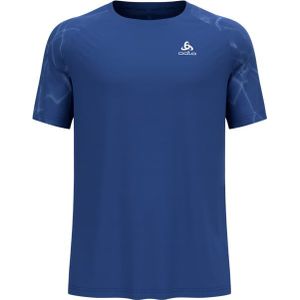 Odlo - Trail / Running kleding - Essential Print T-Shirt Crew Neck SS Limoges voor Heren van Gerecycled Polyester - Maat L - Blauw