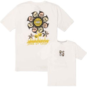 Volcom - T-shirts - Flower Budz FTY Off White voor Heren van Katoen - Maat XL - Wit
