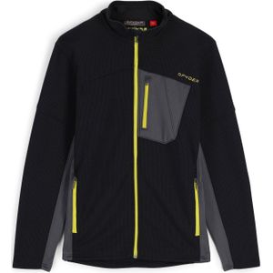 Spyder - Fleeces - Bandit Full Zip Fleece Jacket Black Citron voor Heren - Maat S - Zwart