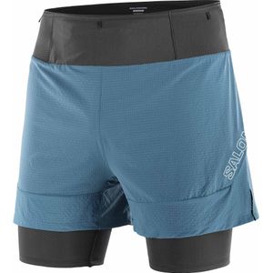 Salomon - Trail / Running kleding - Sense 2In1 Shorts M Deep Dive voor Heren van Siliconen - Maat S - Blauw