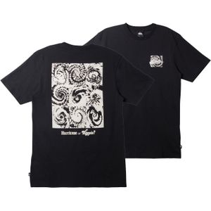 Quiksilver - T-shirts - Hurricane Or Hippie Moe Black voor Heren van Katoen - Maat M - Zwart