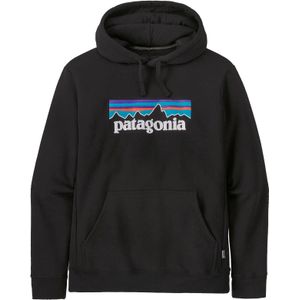 Patagonia - Sweatshirts en fleeces - P-6 Logo Uprisal Hoody Black voor Heren van Gerecycled Polyester - Maat L - Zwart