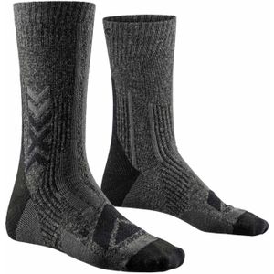 X-Socks - Wandel- en bergsportkleding - Hike Perform Merino Crew Black/Charcoal voor Heren van Wol - Maat 42-44 - Grijs