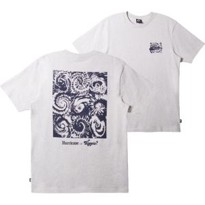 Quiksilver - T-shirts - Hurricane Or Hippie Moe Snow Heather voor Heren van Katoen - Maat M - Grijs