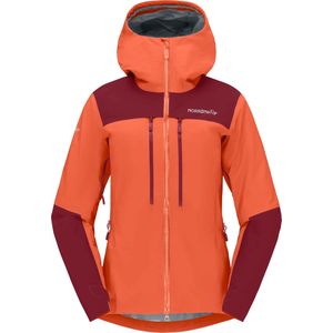 Norrona - Dames ski jassen - Trollveggen Gore-Tex Pro Light Jacket W'S Orange Alert voor Dames - Maat M - Oranje