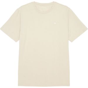 Knowledge Cotton Apparel - T-shirts - Loke Badge Tee Safari Melange voor Heren van Katoen - Maat M - Beige