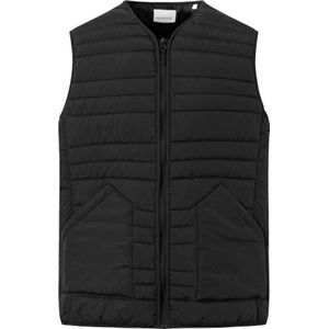 Knowledge Cotton Apparel - Jassen - Go Anywear Quilted Padded Zip Vest Black Jet voor Heren - Maat L - Zwart