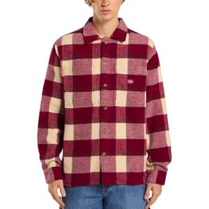 Dickies - Blouses - Plaid Coaling LS Shirt Tibetan Red voor Heren van Wol - Maat S - Rood