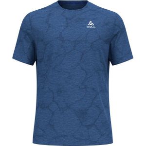 Odlo - Trail / Running kleding - Zeroweight Engineered Chill-Tec T-Shirt Crew Neck Limoges Melange voor Heren - Maat L - Marine blauw
