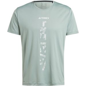 Adidas - Trail / Running kleding - Agravic Shirt M Silgrn voor Heren - Maat M - Groen