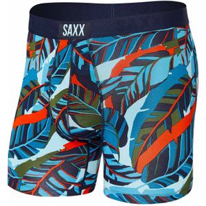 Saxx Underwear - Wandel- en bergsportkleding - Vibe Boxer Brief Blue Pop Jungle voor Heren - Maat M - Blauw
