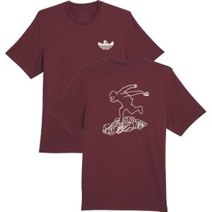 Adidas Original - T-shirts - Shmoofoil Gonz Speedy Tee 2 Shadow Red Alumina voor Heren van Katoen - Maat M - Bordeauxrood