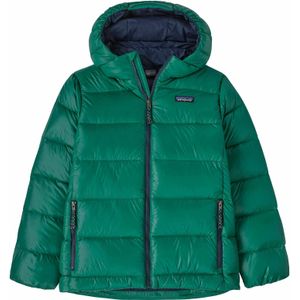Patagonia - Kinder fleeces / donsjassen - K's Hi-Loft Down Sweater Hoody Conifer Green voor Unisex - Kindermaat XL - Groen